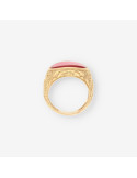 Anillo oro y piedra roja