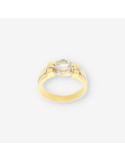 Anillo oro bl./amarillo con brillantes