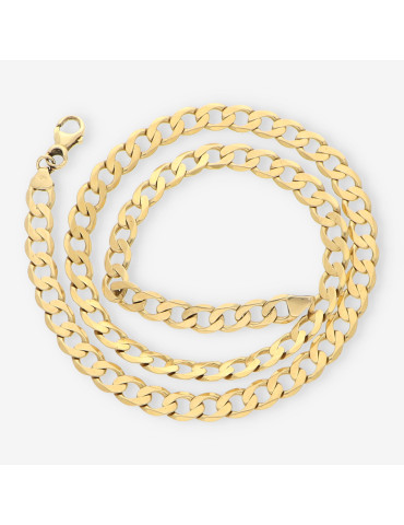 Cadena barbada plana oro