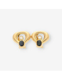 Pendientes oro zafiro y brillantes