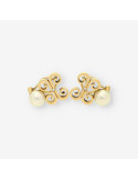Pendientes perla y brillantes BAGUES