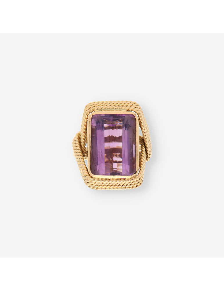 Anillo oro y p. lila