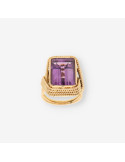 Anillo oro y p. lila