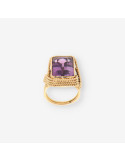 Anillo oro y p. lila