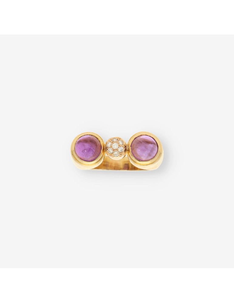 Anillo amatista oro y brillantes