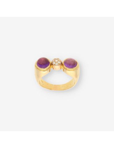 Anillo amatista oro y brillantes