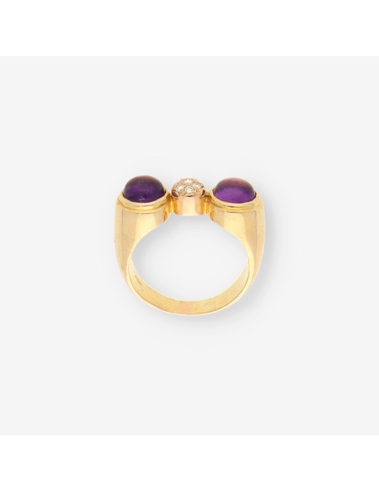 Anillo amatista oro y brillantes