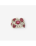 Anillo oro bl. rubÃ­ y brillantes