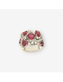 Anillo oro bl. rubÃ­ y brillantes