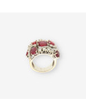 Anillo oro bl. rubÃ­ y brillantes