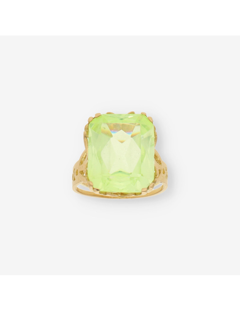 Anillo oro piedra verde