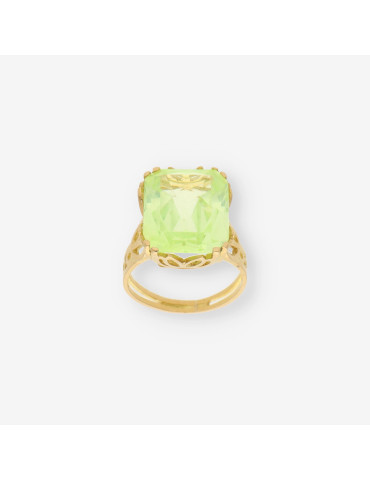Anillo oro piedra verde