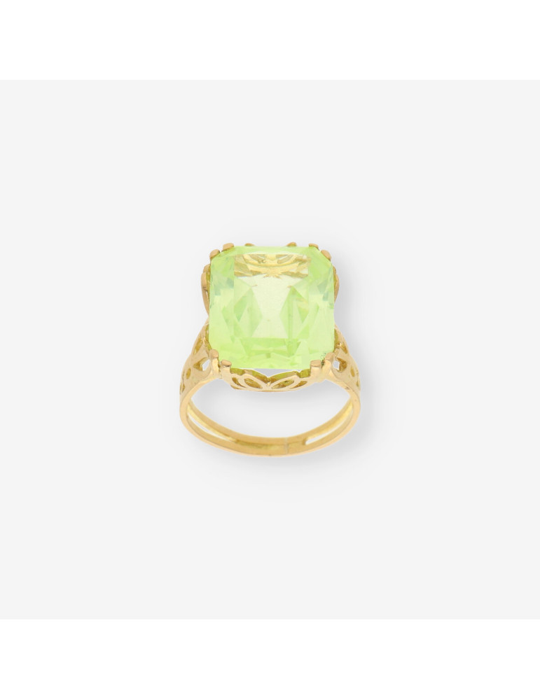 Anillo oro piedra verde