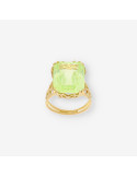 Anillo oro piedra verde