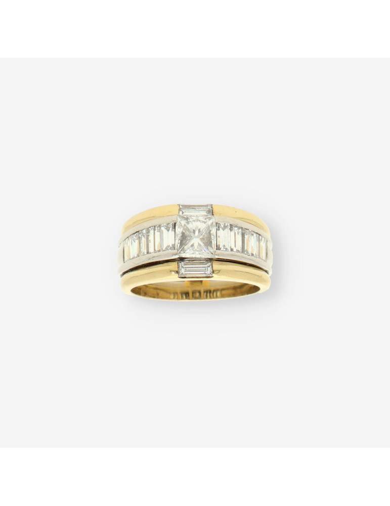 Anillo oro bl./ama br. talla esmeralda
