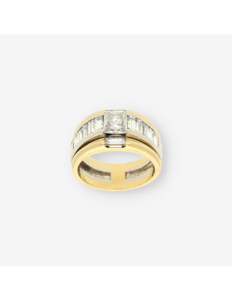 Anillo oro bl./ama br. talla esmeralda