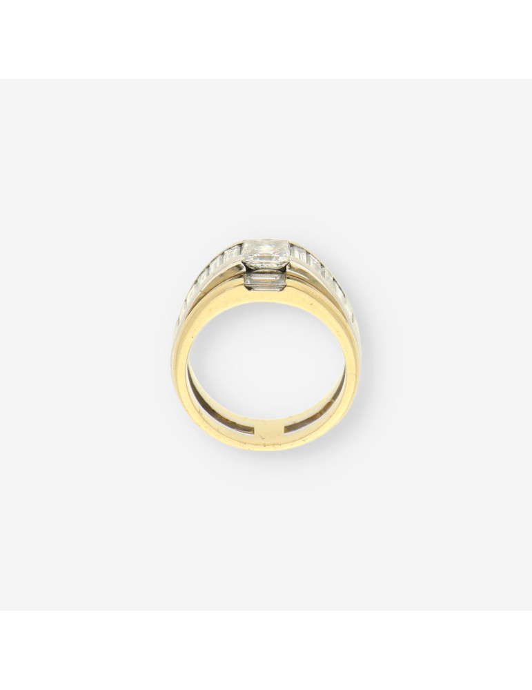 Anillo oro bl./ama br. talla esmeralda