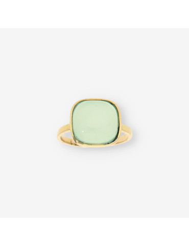 Anillo oro piedra verdosa