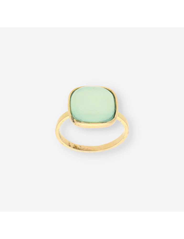 Anillo oro piedra verdosa