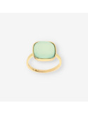 Anillo oro piedra verdosa