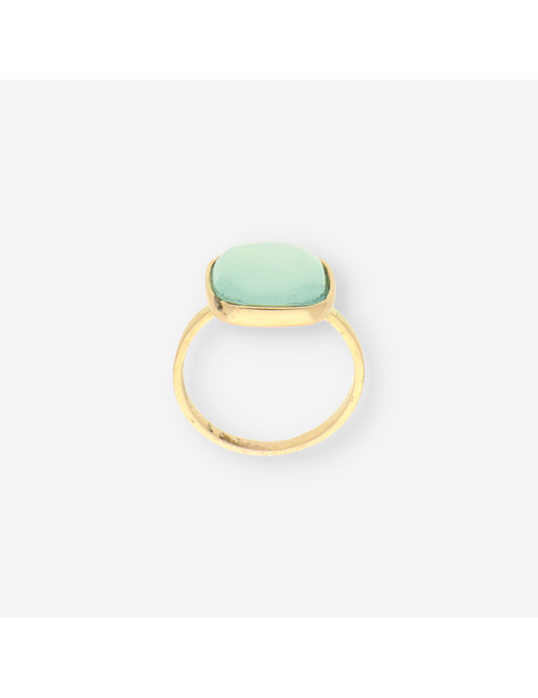 Anillo oro piedra verdosa