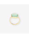 Anillo oro piedra verdosa