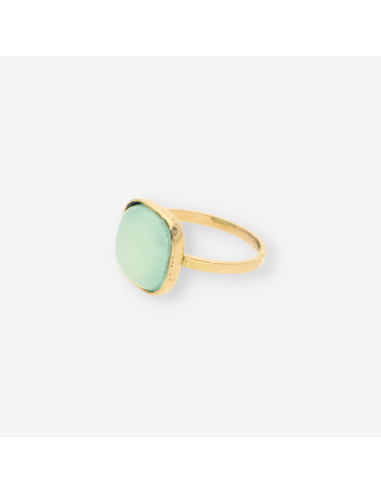Anillo oro piedra verdosa