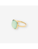 Anillo oro piedra verdosa