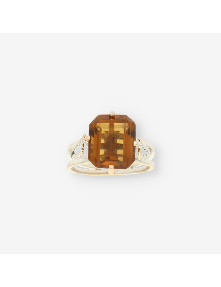 Anillo oro bl. p. marron