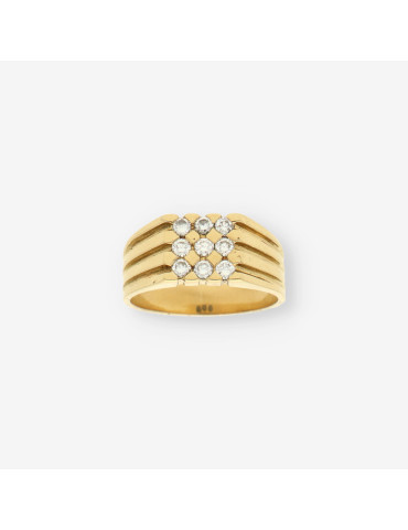 Anillo oro y 9 brillantes