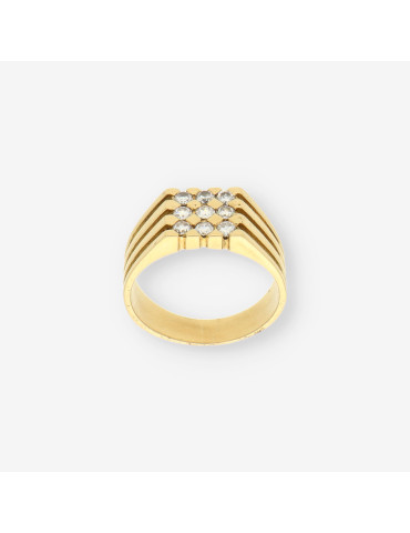 Anillo oro y 9 brillantes