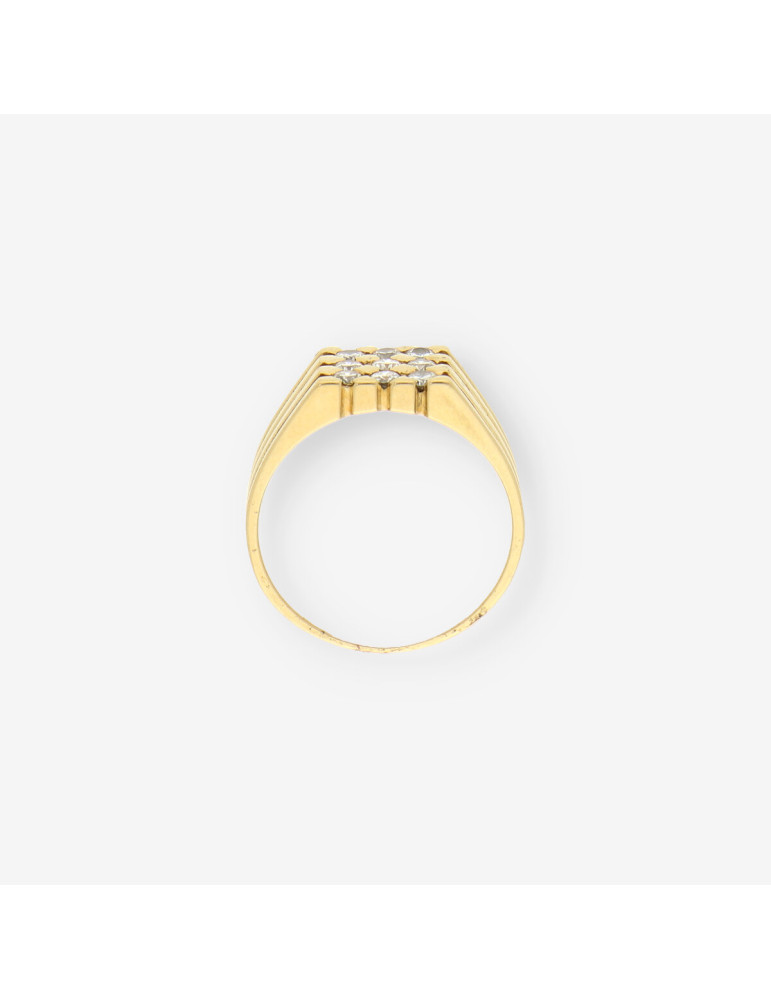 Anillo oro y 9 brillantes