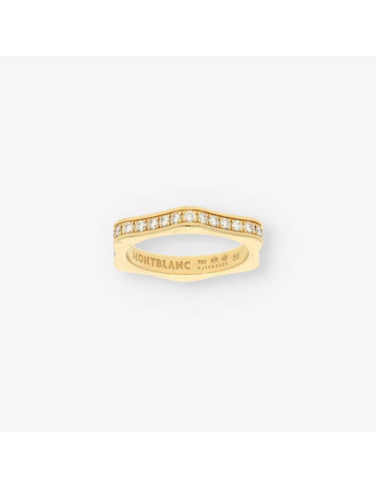 Anillo Hexagonal oro y brillantes