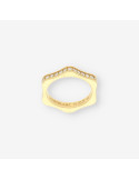 Anillo Hexagonal oro y brillantes