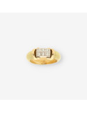 Anillo oro bl/ama y brillantes
