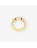 Anillo oro bl/ama y brillantes