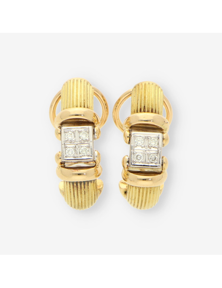 Pendientes oro bl/ama y brillantes