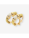 Pendientes oro bl/ama y brillantes