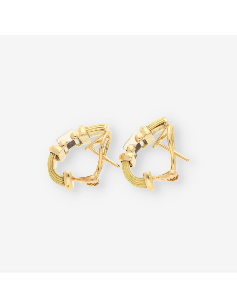 Pendientes oro bl/ama y brillantes