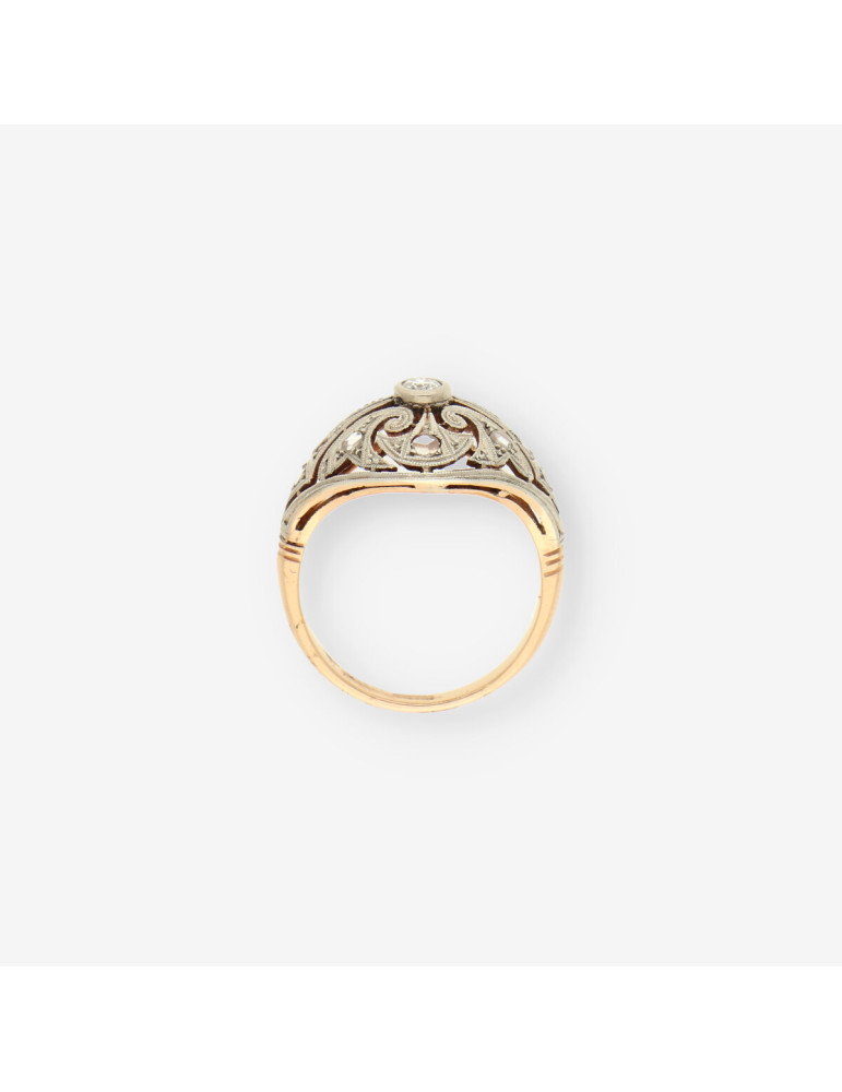 Anillo vintage oro y bri