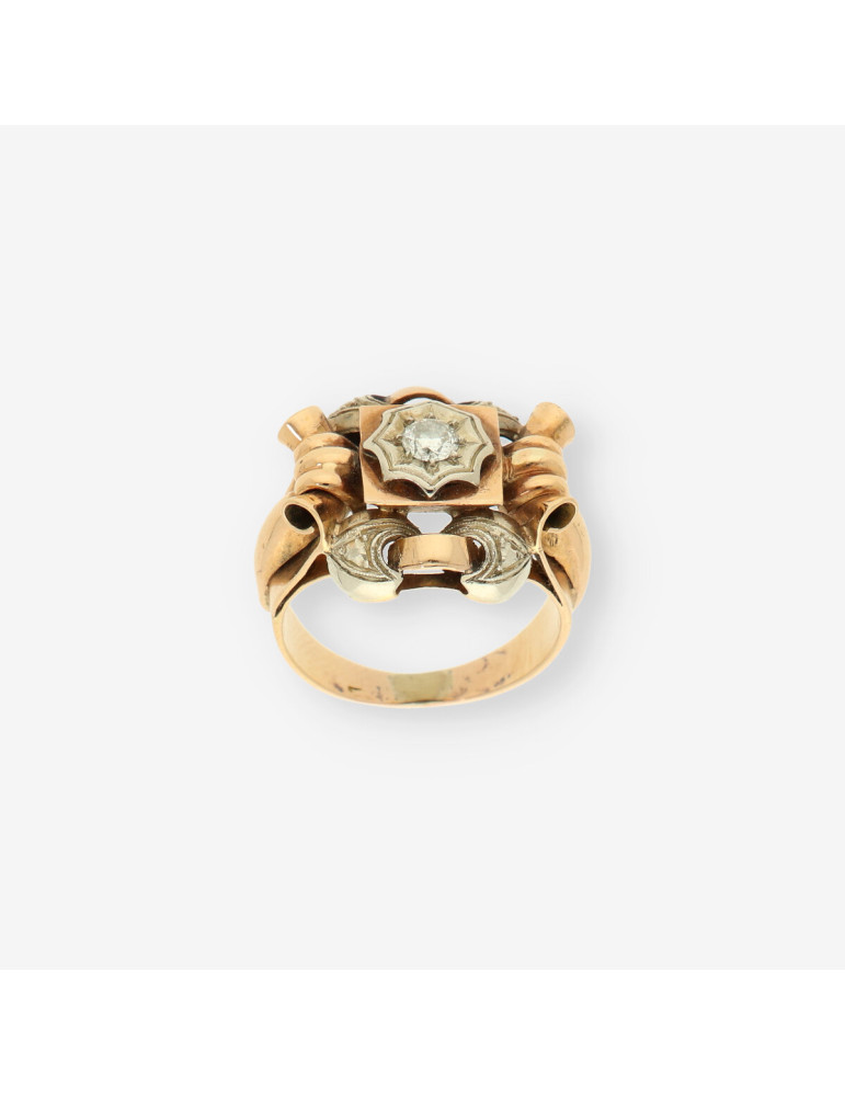 Anillo oro y diamantes aÃ±os 20