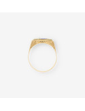 Anillo vintage oro p. azul y brillantes