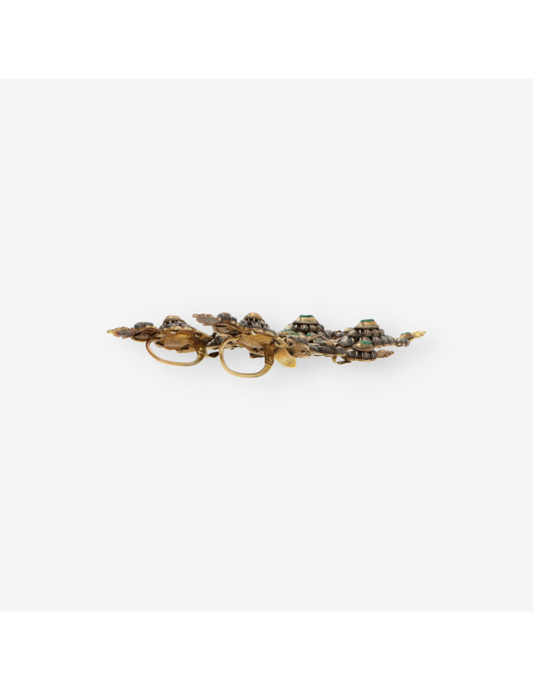 Pendientes esmeraldas oro/plata  S. XIX