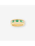 1/2 alianza Esmeralda oro y brillantes