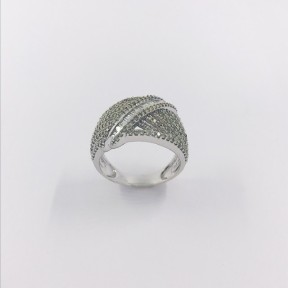 Anillo en oro blanco 18kt con brillantes