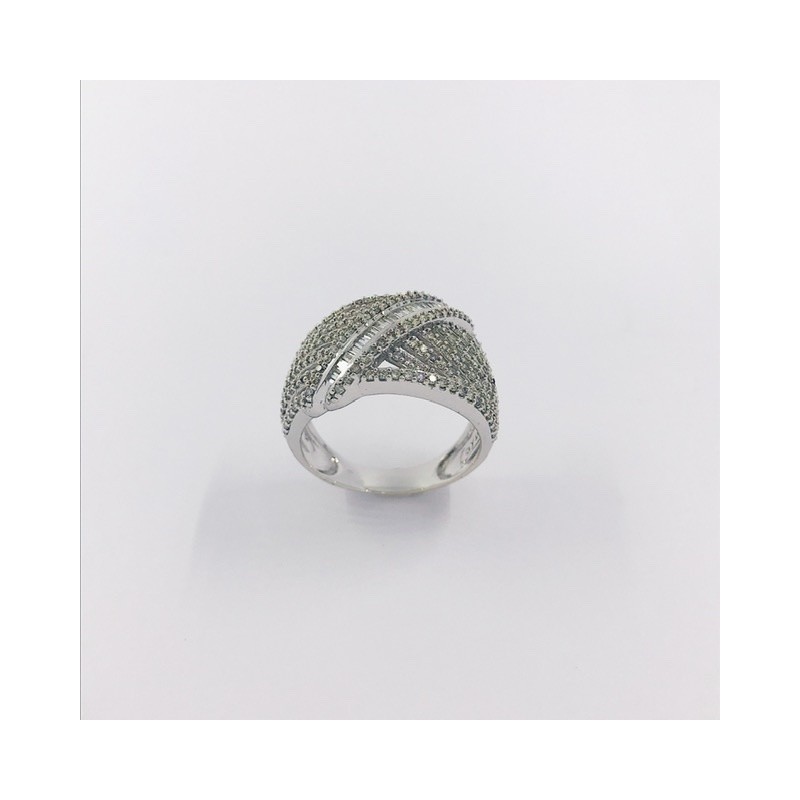 Anillo en oro blanco 18kt con brillantes