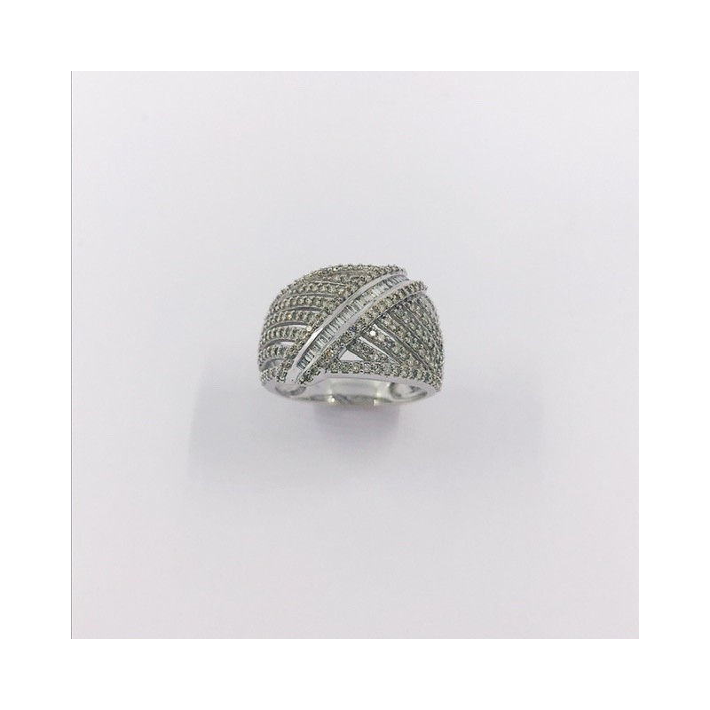 Anillo en oro blanco 18kt con brillantes