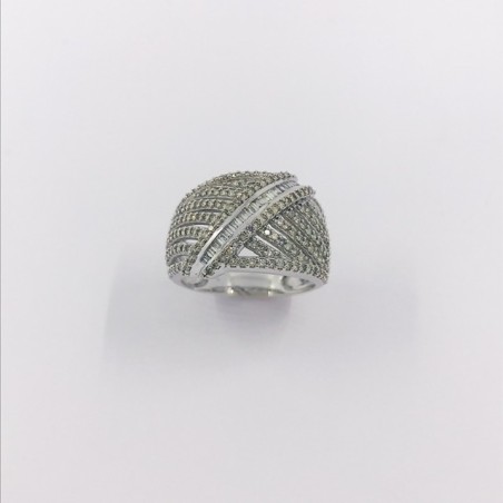 Anillo en oro blanco 18kt con brillantes