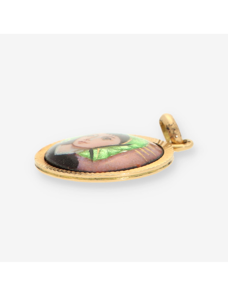 Medalla virgen oro y esmalte