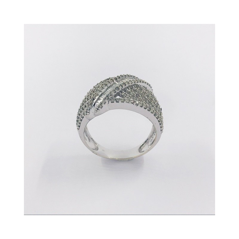 Anillo en oro blanco 18kt con brillantes